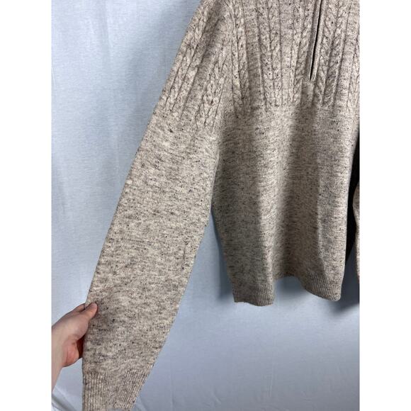 Frye and Co Sweater Mens Quarter Zip Pullover Cable Knit Grandpa Chunky Autumn - Picture 5 of 7